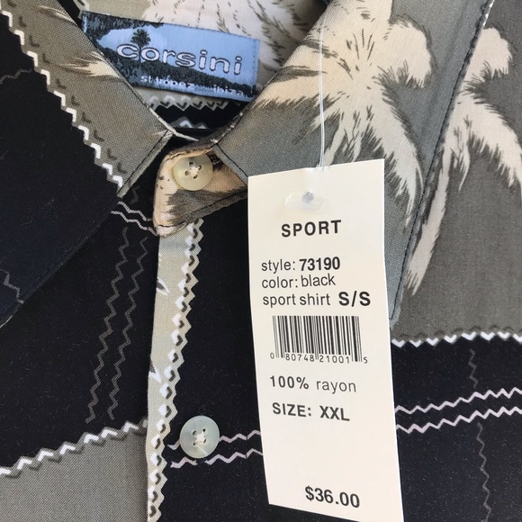 CORSINI Men’s Hawaiian tropical beach vibe short sleeve button down shir… - Picture 3 of 9